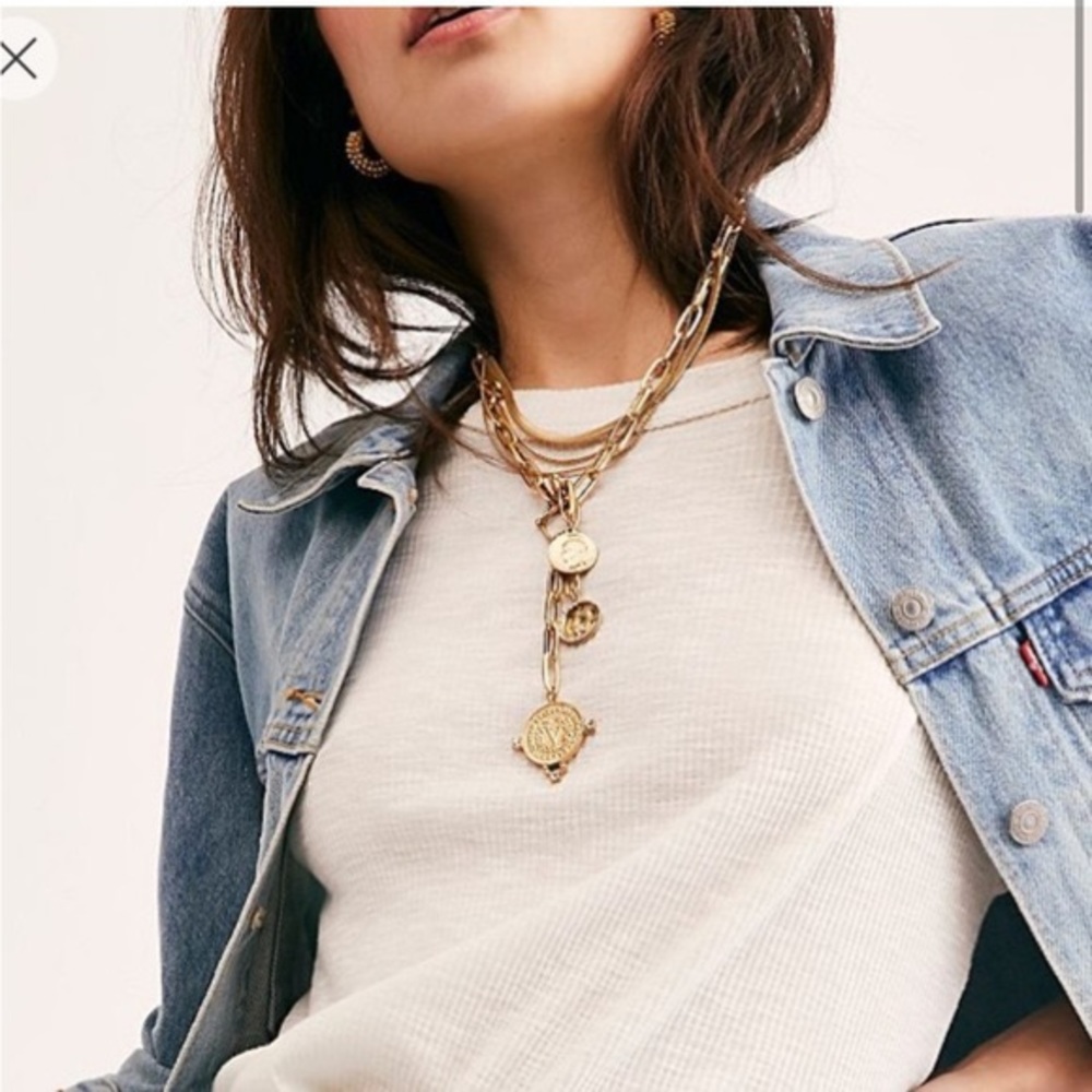 Free People Layered Gold Necklace